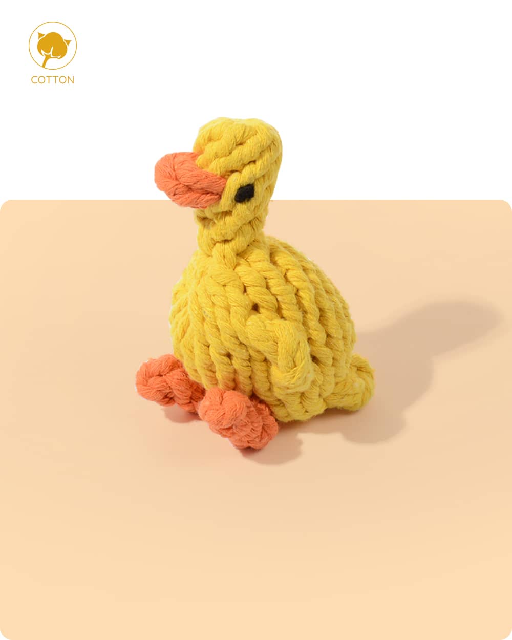 Animal Design Cotton Rope Dog Toy - Duck - stringsmall