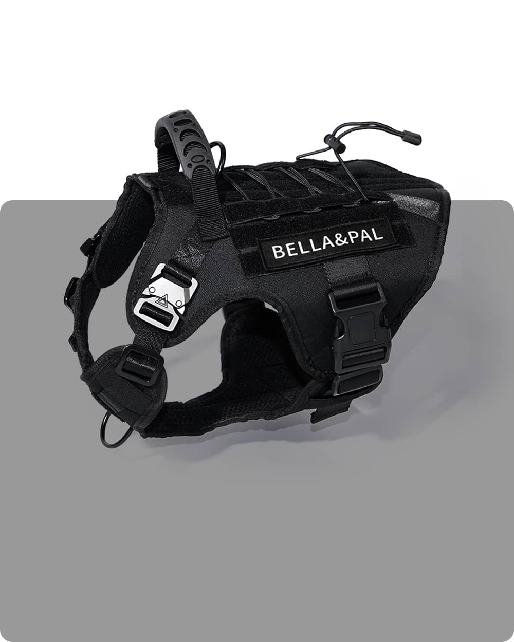 Heavy Duty Tactical No Pull Dog Harness - Classic Black - stringsmall