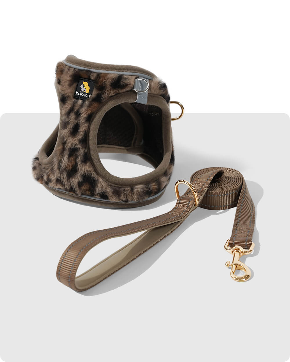 OxyMesh Velcro Step-in Harness Set - Wild Brown Leopard - stringsmall