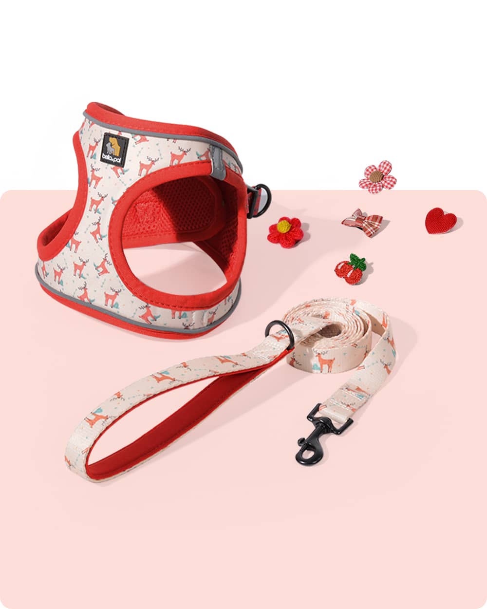 OxyMesh Velcro Christmas Harness Set - Reindeer - stringsmall