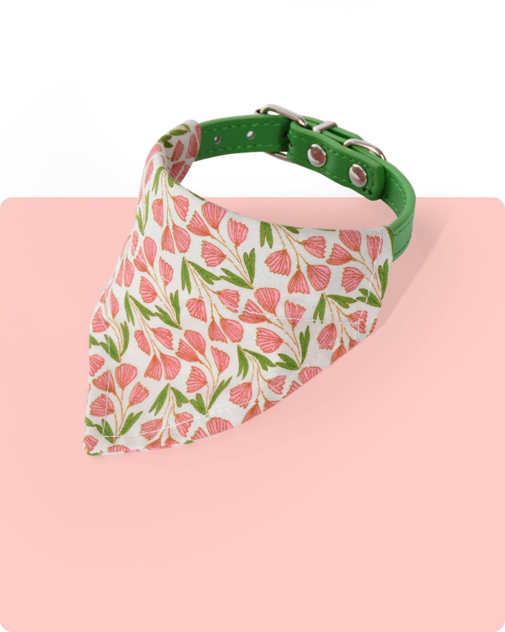 Reversible Dog Bandana with Collar - Garden