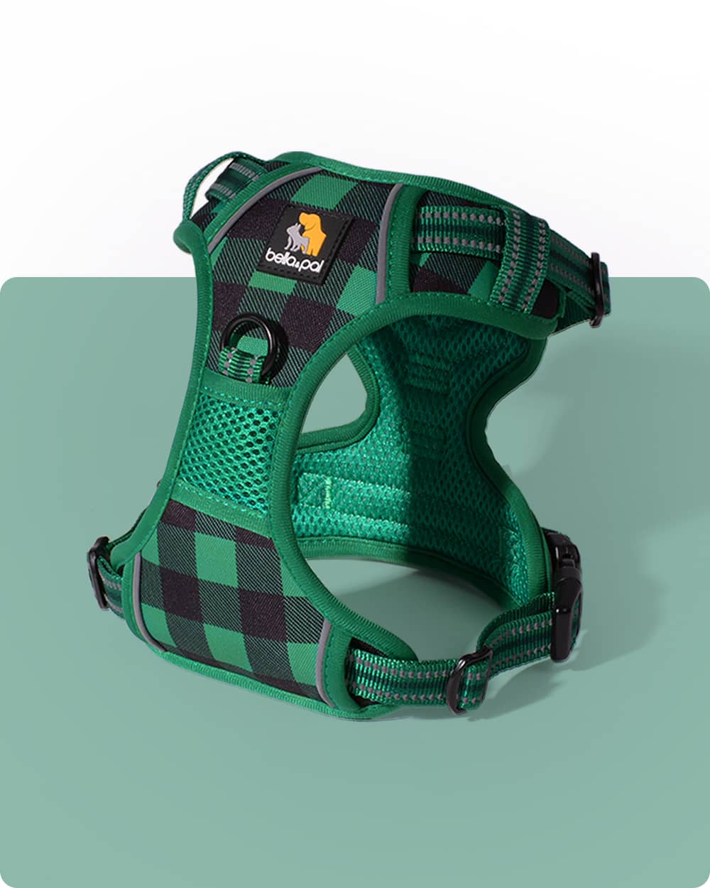 Smart Pro No Pull Dog Harness - Scottish Style Green Grid - stringsmall