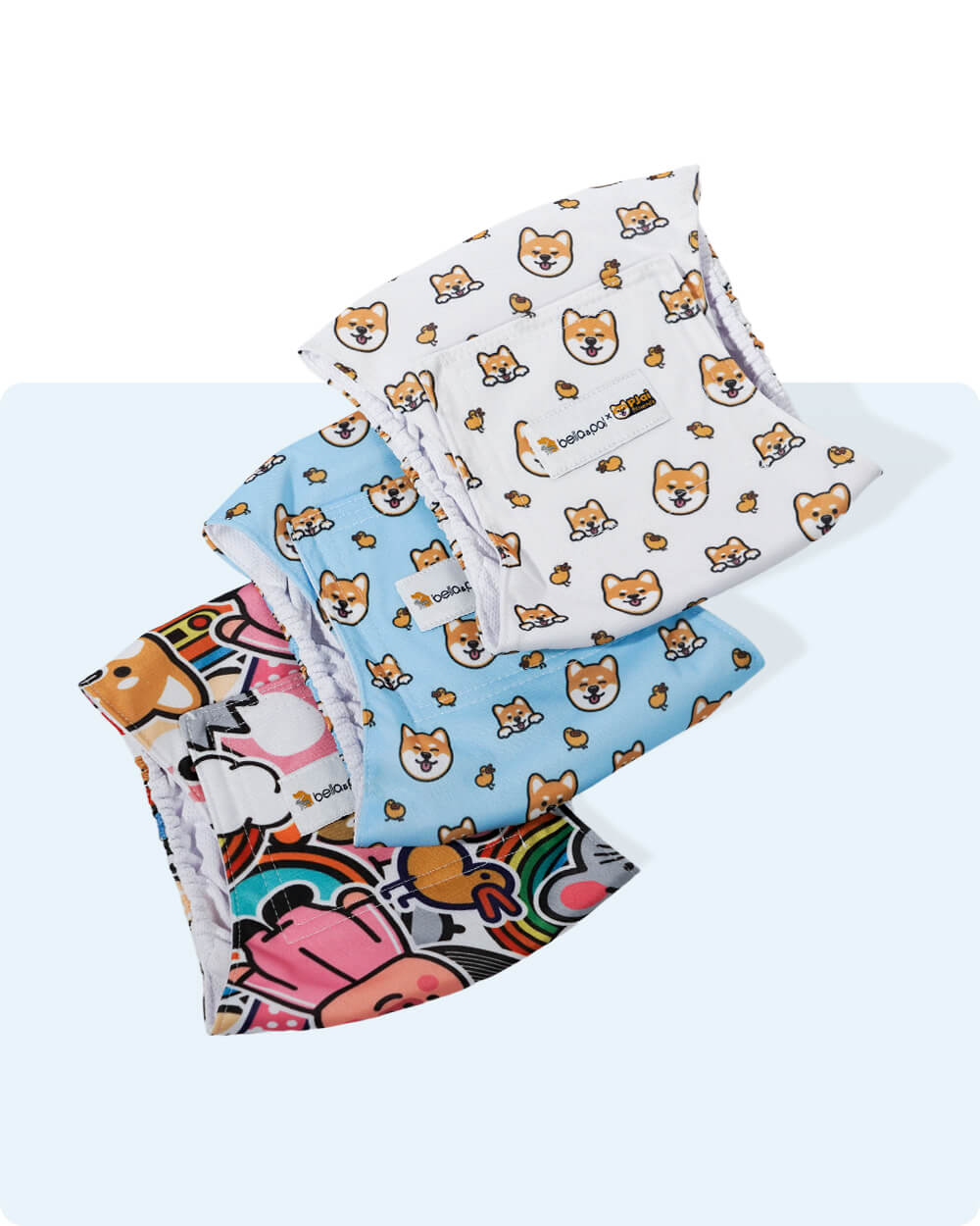 Bella & Pal × PJai & Friends Washable Male Dog Belly Band Set - Puffy Friends